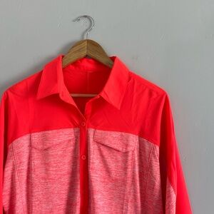 Under Armour | Orange Long Sleeve Athletic Button Down Shirt